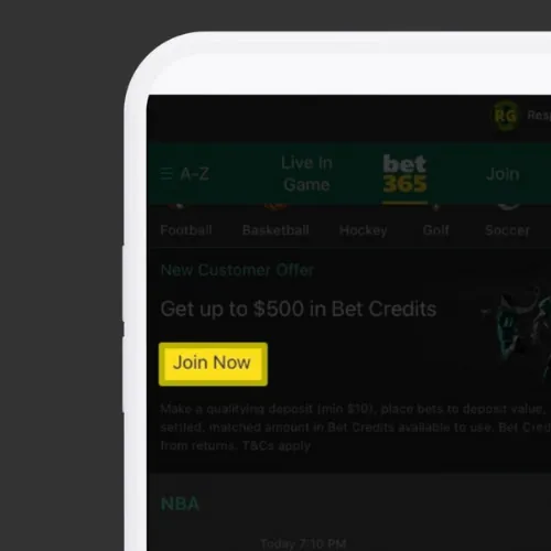 Open the Bet365 registration form